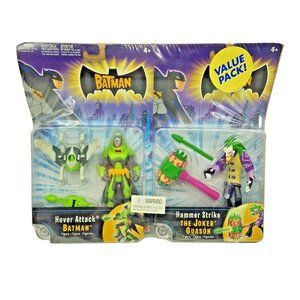 Hover Attack Batman & Hammer Strike Joker Action Figures 2004 Sealed